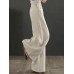 Women Solid Drawstring Waist Pocket Wide Leg Pants