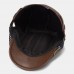 PU Leather Autumn Warm Beret Cap Retro Color Stripe Knit Stitching Patch Flat Hat Forward Cap Peaked Cap