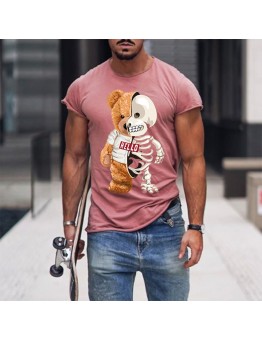 Loose and casual teddy bear fashion collarless t-s HF2310-01-01