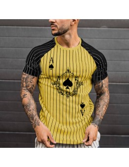 Ace of spades pattern short sleeve men's HE1307-04-07