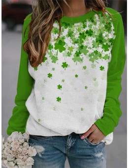 Women's shirt, long sleeved round neck T-shirt, lucky HF2512-04-01