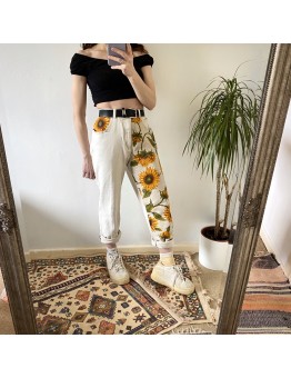 women's sunflower pattern trousers  HE1511-03-01