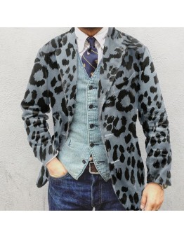 Leopard print casual suit jacket HF2515-02-01