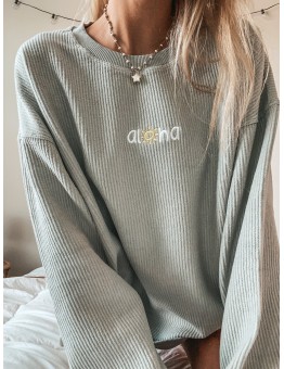 women's long sleeve round neck pullover T-shirt HE1511-04-04