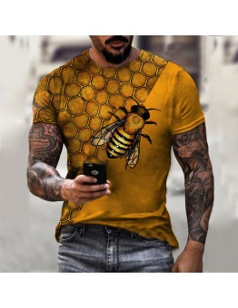 3D printed pullover loose short sleeve men's HF0703-03-03