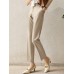 Solid Pocket Tailored Pants For Women