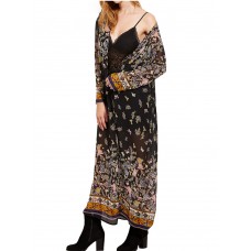 Retro Women Clothing Long Kimono Butterfly Print Cardigan