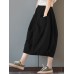 Women Elastic High Waist Basic Cotton Midi Skirts